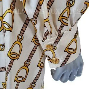 GUCCI★素敵!STIRRUPS PRINT SILK DRESS W/ CHAIN BELT Gucci | Dresses | Gucci Dress Silk With Stirrups Print
